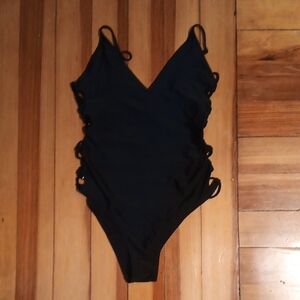 Aerie Black Cutout Onepiece Bathing Suit